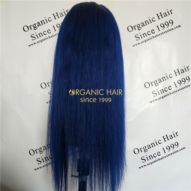 Best quality Luxury Brazilian hair wigs-20 inch Blue wig GT48